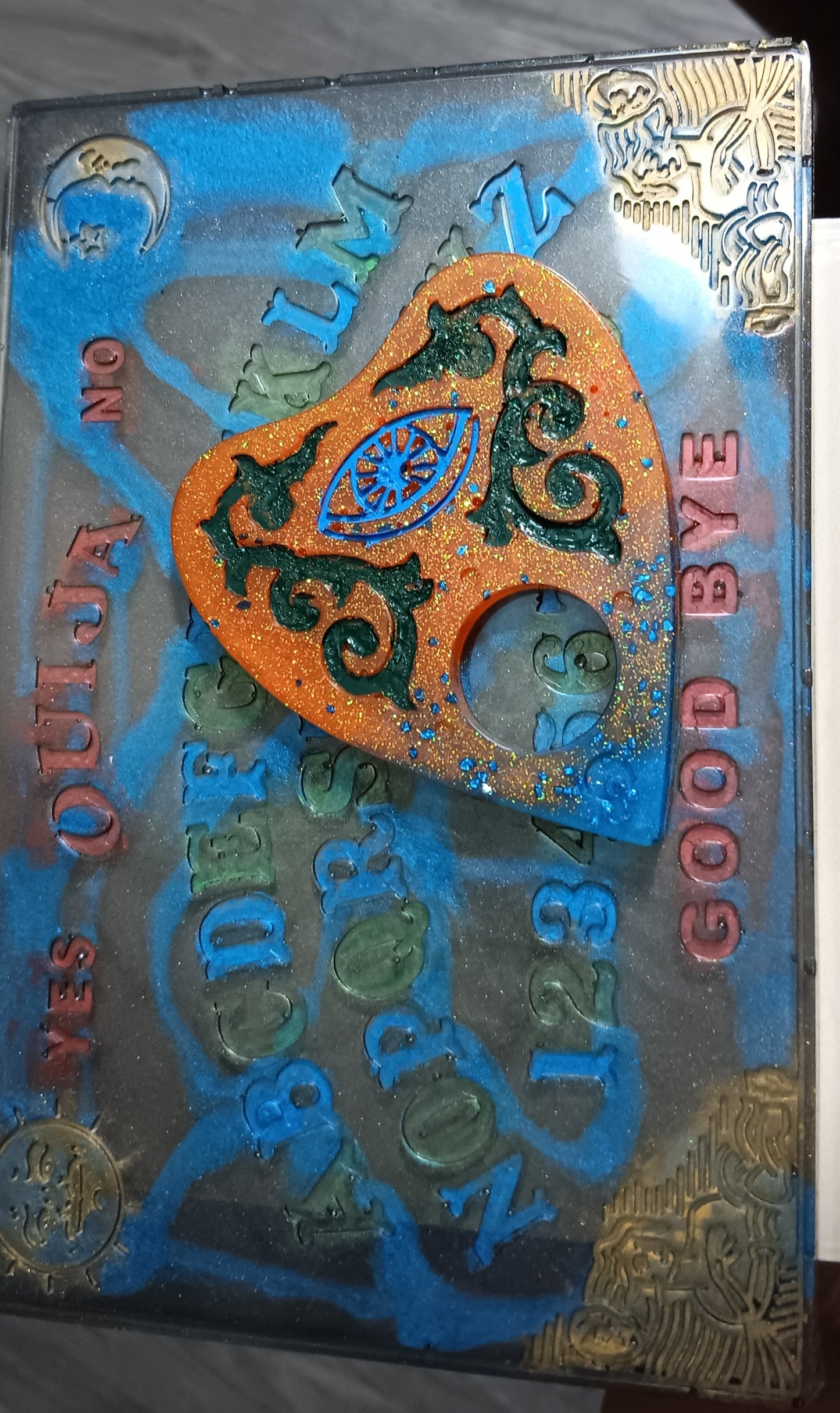 Resin Ouija Board and Planchett decoration