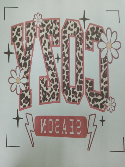 Cozy Season with Cheeta Print T-Shirt