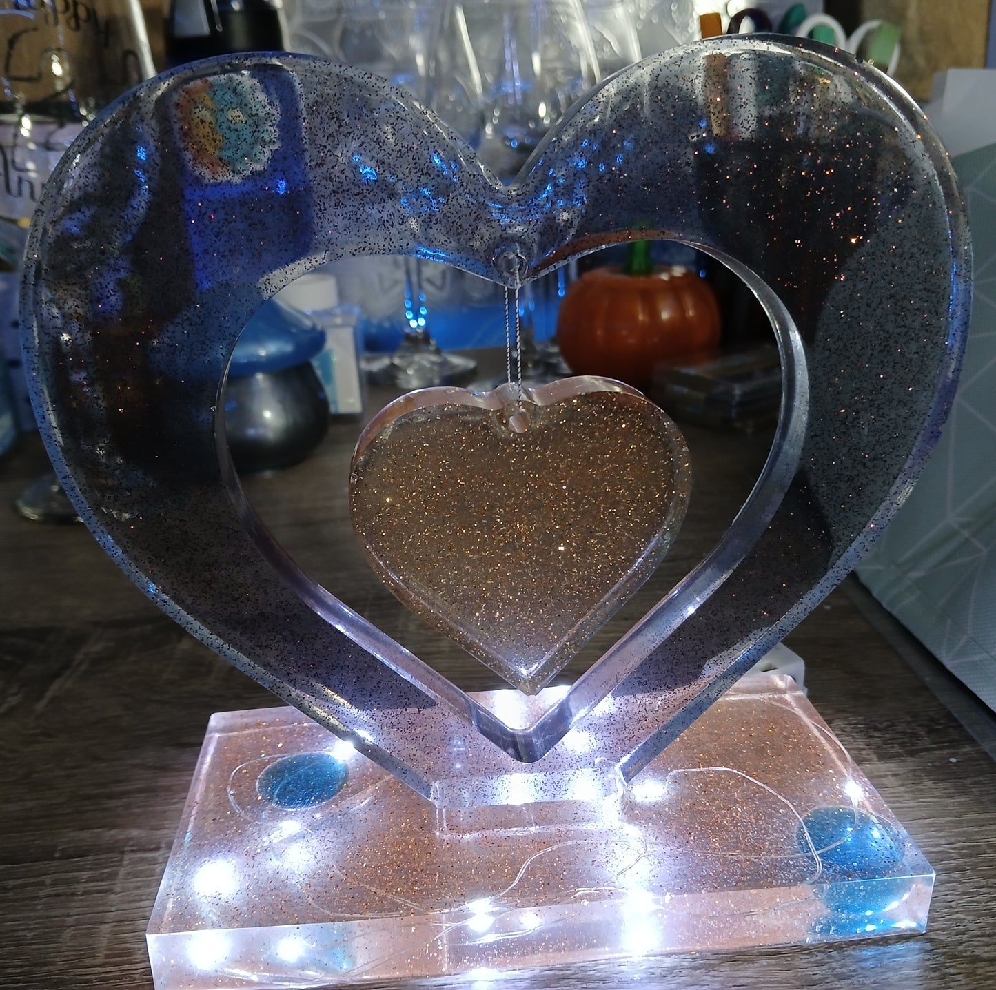 Light up hanging heart
