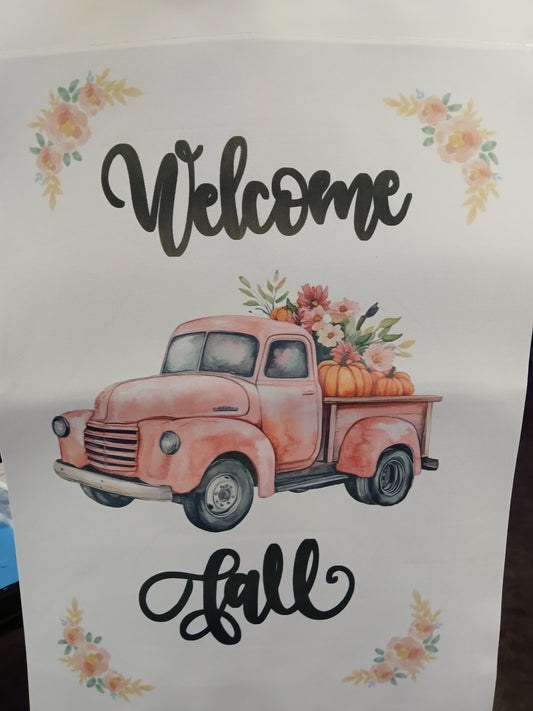 Welcome fall flag