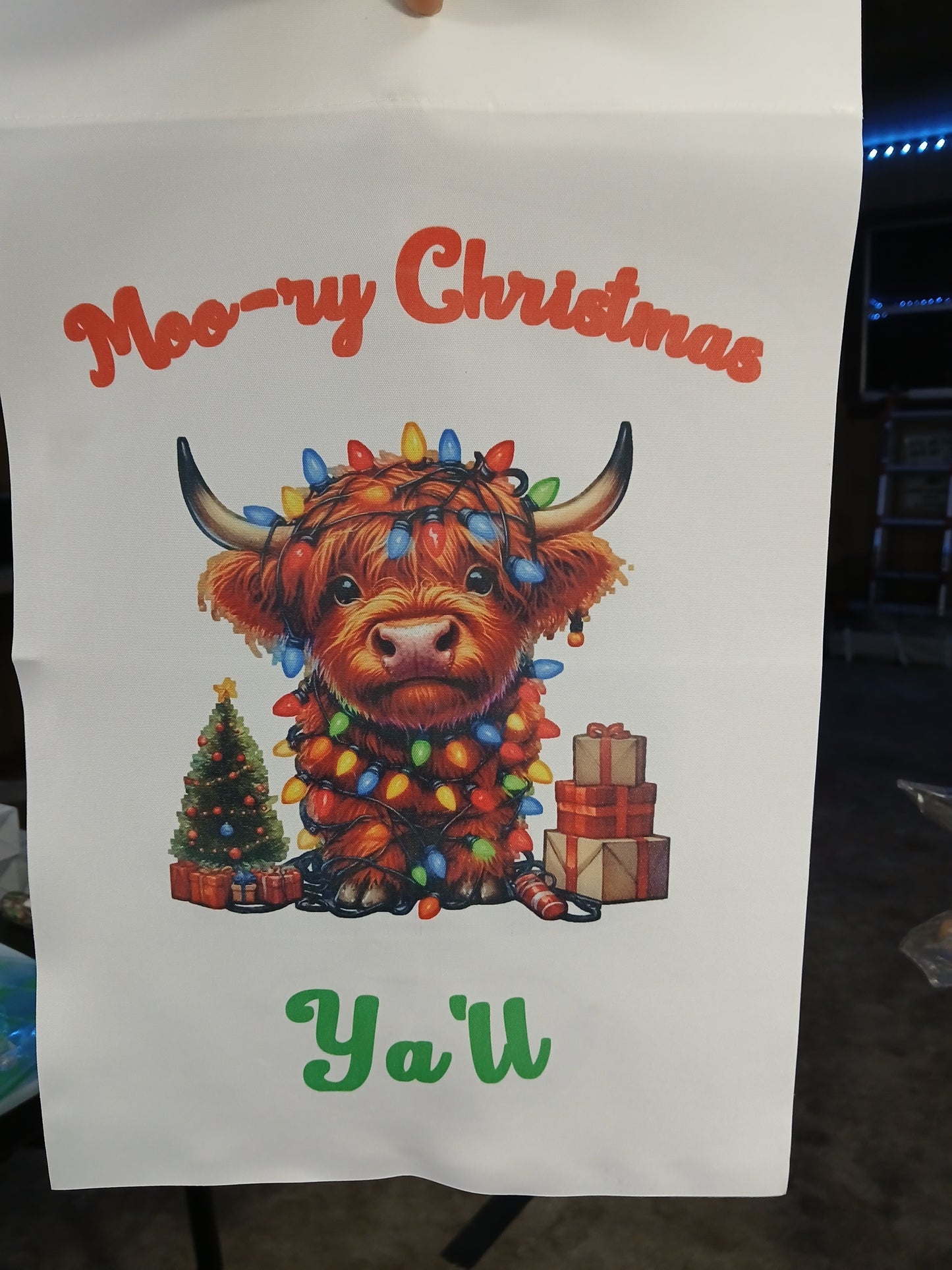 Highland cow garden flag