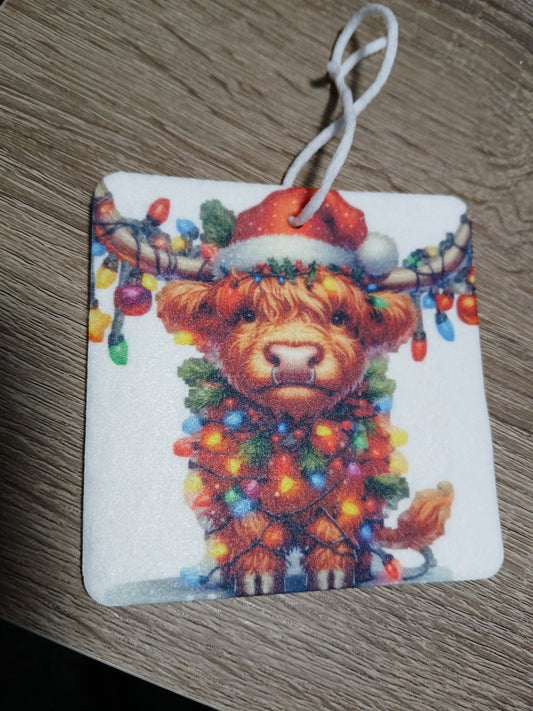 Highland cow car freshener