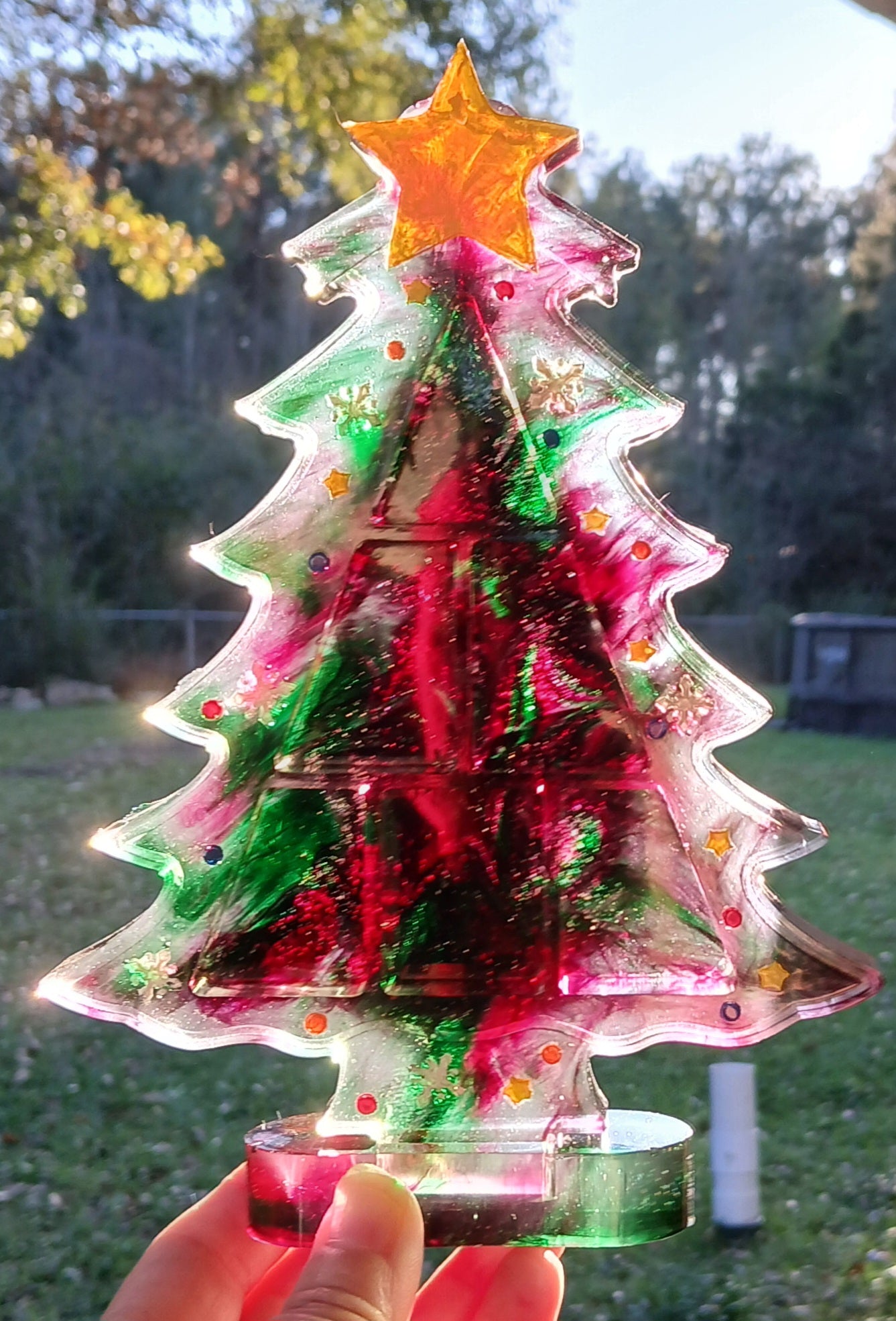 Christmas tree shelf decor