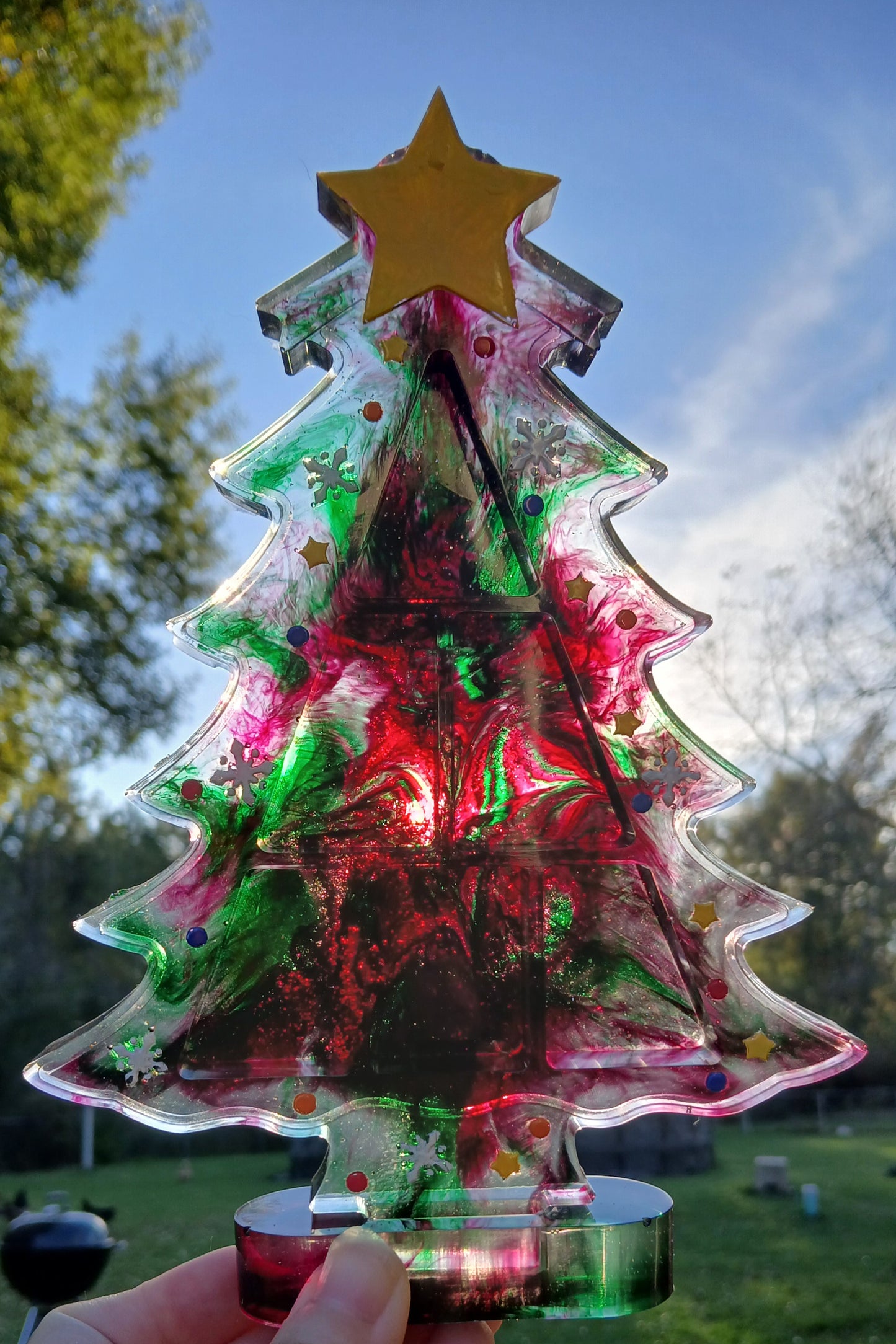 Christmas tree shelf decor