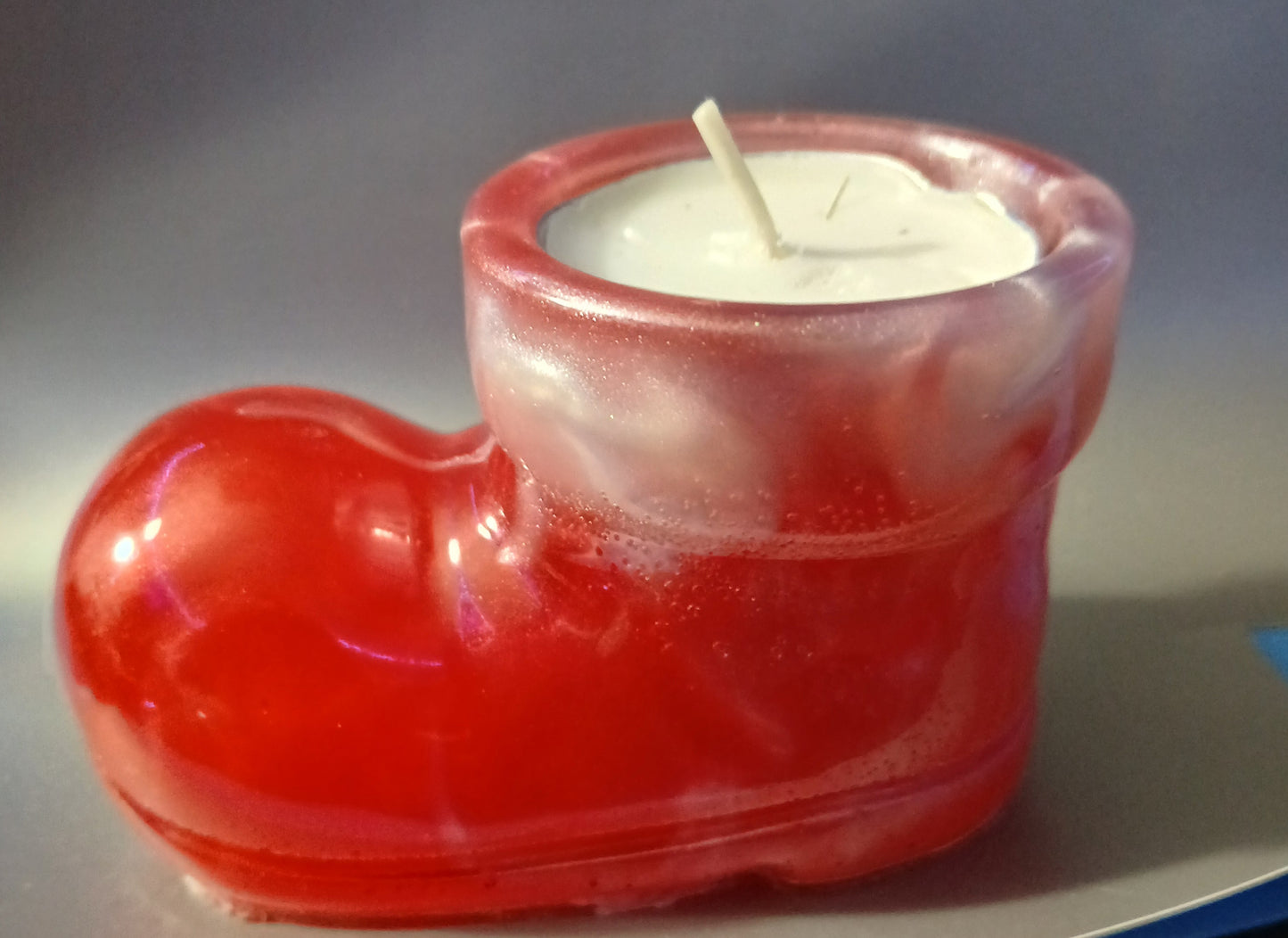 Santa boot tealight candle holder