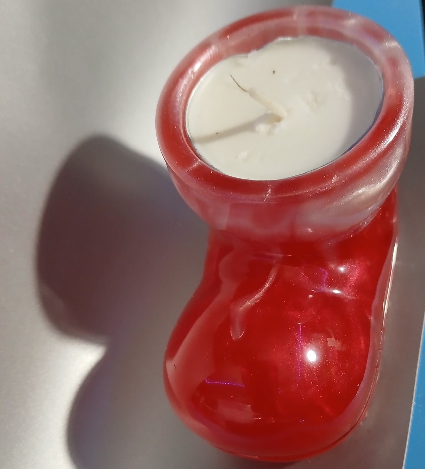 Santa boot tealight candle holder