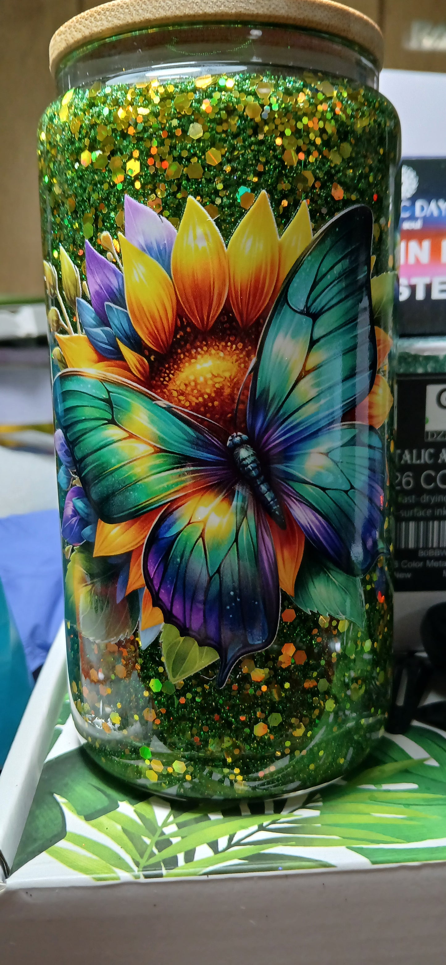 12 OZ GLASS Snow Globe Tumbler